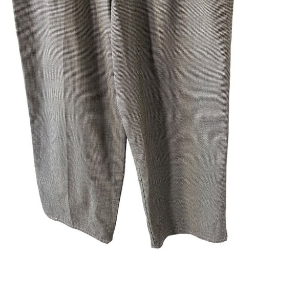 Vintage 90s Lee Black Grey Micro Houndstooth High Rise Cut Off Pants Medium - Picture 3 of 11